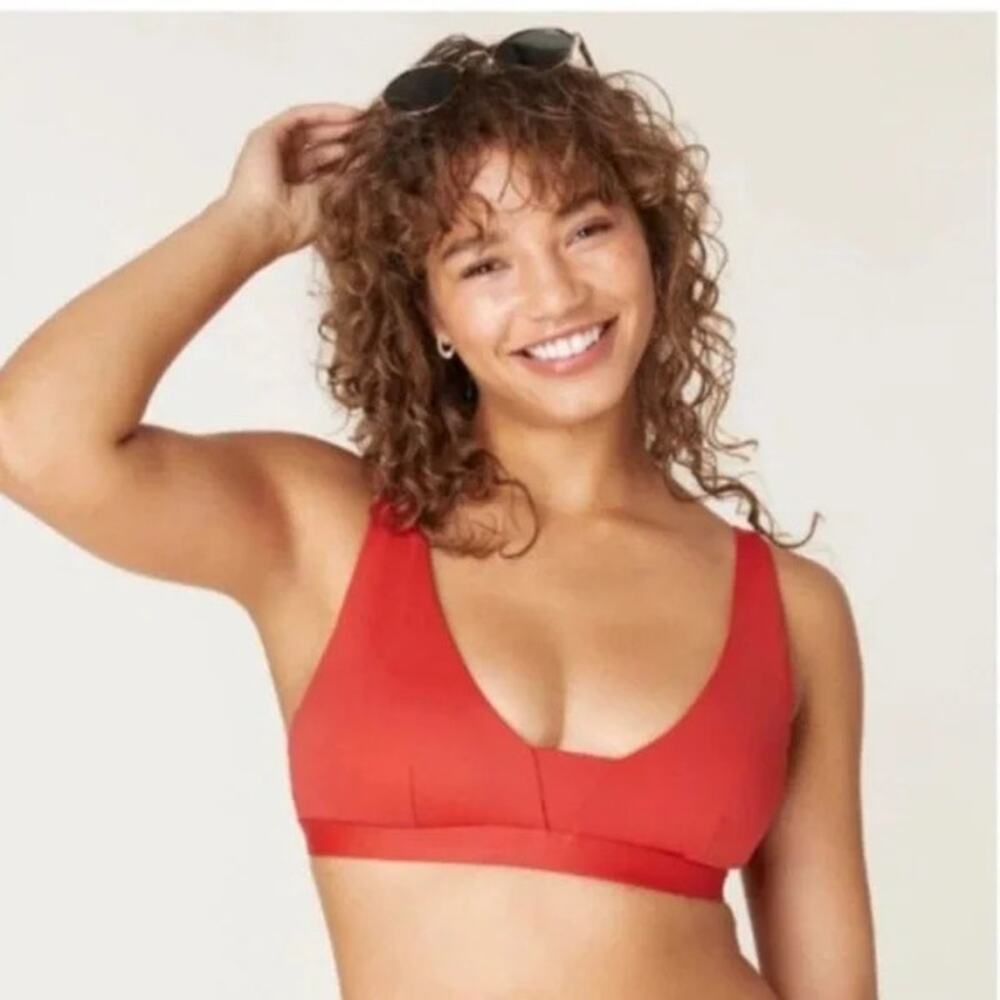 Andie Swim the Tahiti Bikini Top Swimwear Chili Pepper Beach Pool Vacation M